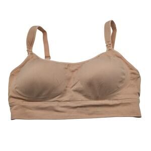 Momcozy Womens Sz L Wire Free Nursing T Shirt Bra Beige